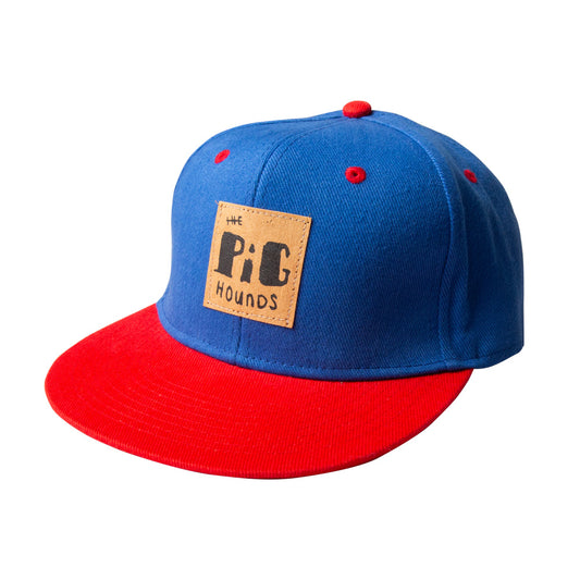 The Pighounds (Phat Pig Patch) Blue/Red Snapback Cap