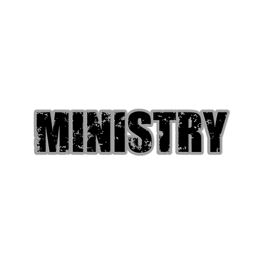 Ministry (Bold Logo Grey) Die Cut Patch
