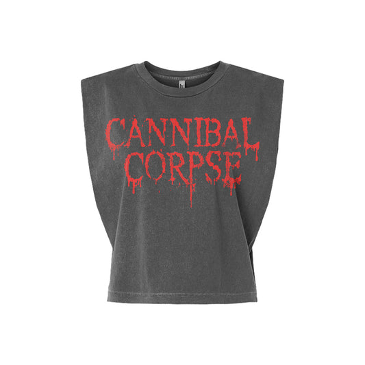 Cannibal Corpse (Logo Faded Black) Girl Crop Top