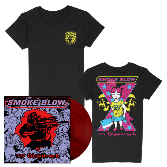 Smoke Blow (777 Bloodrock) 140g Red & Black Marbled Vinyl + Girlie Bundle