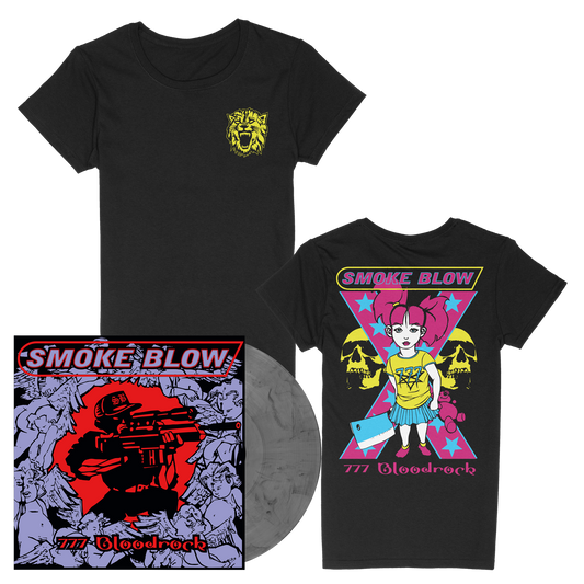 Smoke Blow (777 Bloodrock) 140g Silver&Black Marbled Vinyl + Girlie Bundle