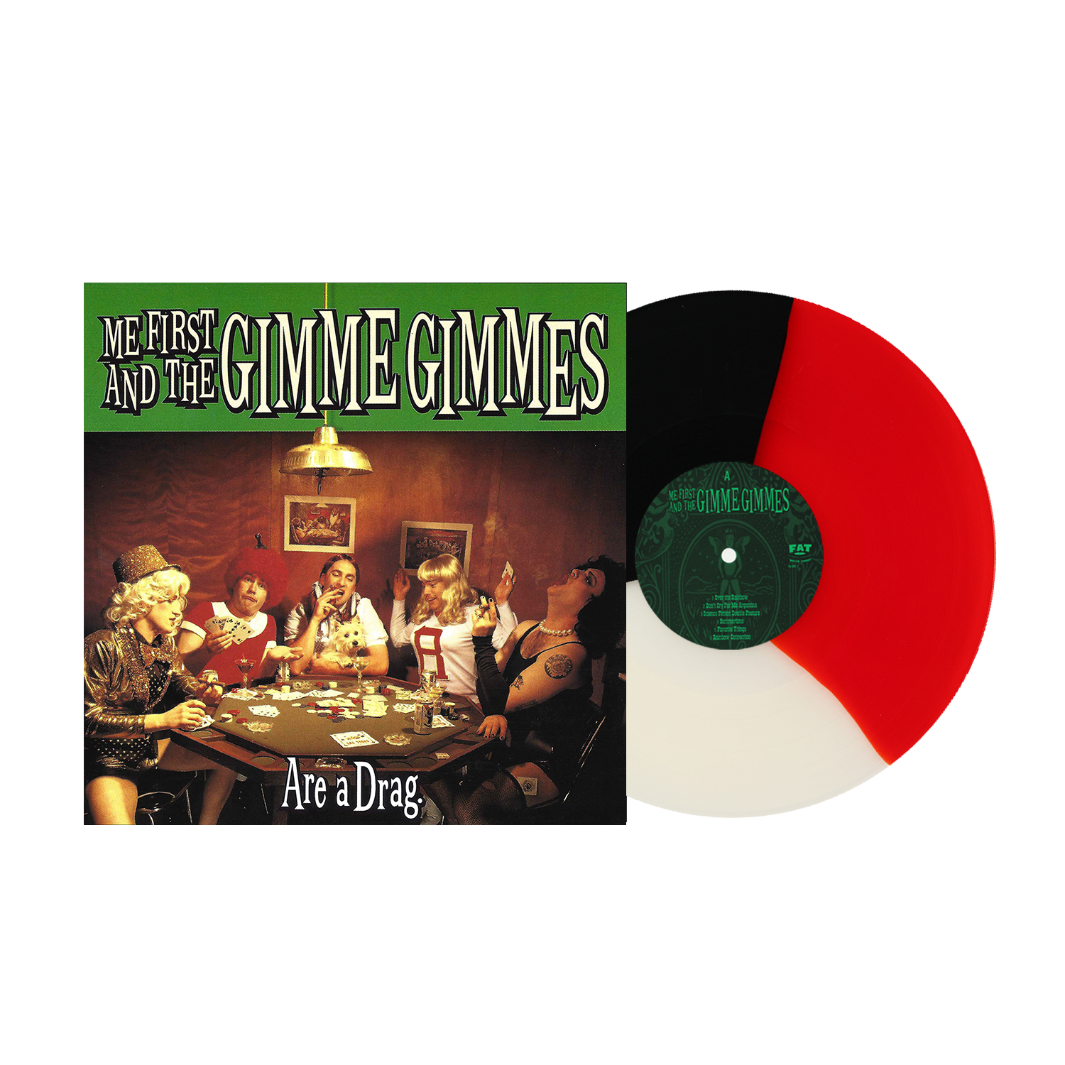 Me First and the Gimme Gimmes (Are A Drag) Black, White, and Red Tri-Color Vinyl