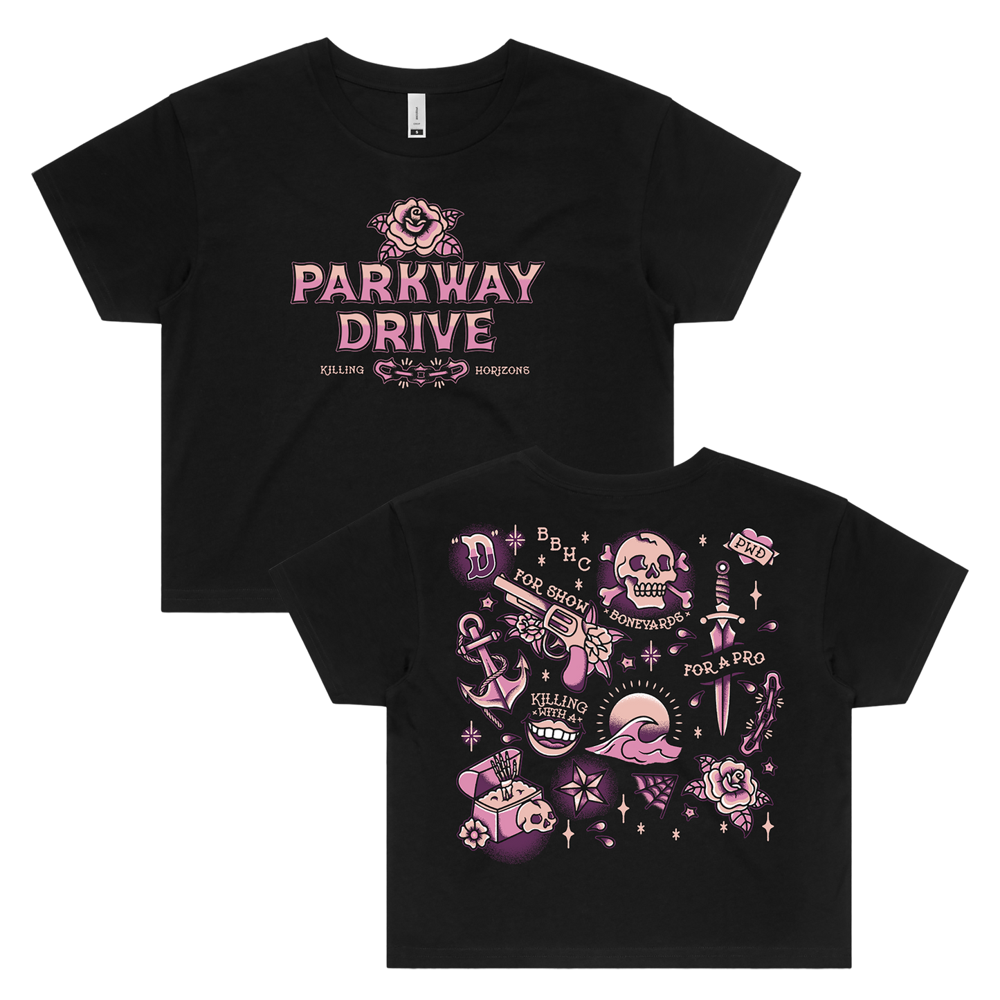 Parkway Drive (Killing Horizons Tattoo Flash) Women's Crop T-Shirt