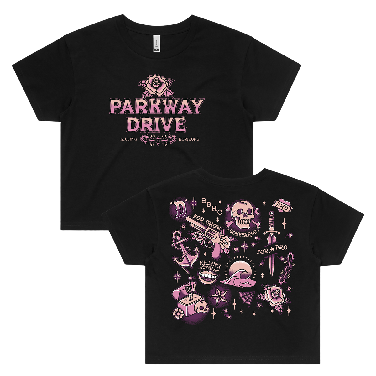 Parkway Drive (Killing Horizons Tattoo Flash) Women's Crop T-Shirt