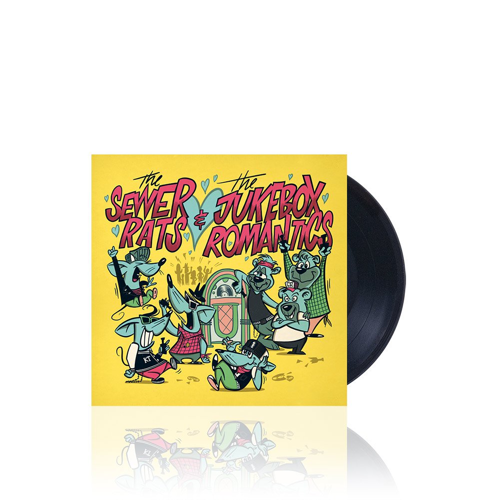 The Sewer Rats/TheJukebox Romantics (Split) Black 7 Inch